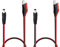 YACSEJAO DC Jack macho a cable de alimentación de pinza de cocodrilo 50 CM / 19,7 pulgadas 2,1 mm x 5,5 mm 12V DC macho a cable de alimentación de pinza de cocodrilo (2 piezas)