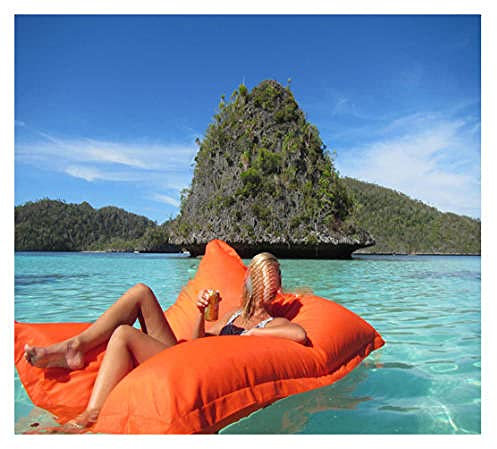 Outdoor-wasserdichte große schwimmende Bohnenbeutel, riesiger Pool-seitlicher Sitzsack-Stuhl auf dem Wasser, Externe Möbelsofa-Abdeckung (kein Füller)-K (kein Füllstoff)_140 cm x 180 cm.