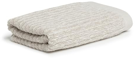 Möve Brooklyn Pinstripe Handtuch 50 x 100 cm aus 85% Baumwolle / 10% Viskose / 5% Leinen, Nature/Cashmere