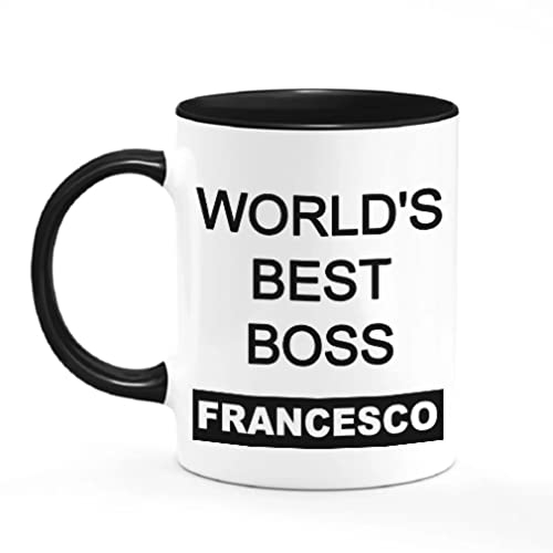 Gattablu Tazza mug 11 oz color nera World's Best Boss PERSONALIZZATA CON NOME miglior capo divertente idea regalo office!