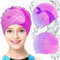 Bonnet De Bain Enfant, Silica Gelbonnets Piscine Enfant Cheveux Long pour Tour De Tête 52-57cm