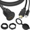 QIANRENON 2 en 1 USB C HDMI Fijación roscada Embedded impermeable Cable Adaptador USB C 2.0 + HDMI 1.4 macho a hembra panel Montaje Cable, 4K@60HZ, para coche, salpicadero, escritorio, 1M/3.3ft