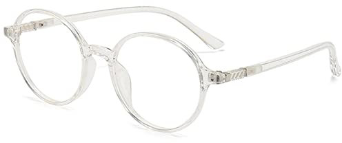VEVESMUNDO Blaulichtfilter Lesebrille Runde Retro Groß Damen Herren Anti Blaulicht Lesehilf Sehhilfe Brille +1.0,+1.5,+2.0,+2.5,+3.0,+3.5,+4.0 (1 Stück Transparente Lesebrille, +2.5)