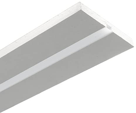 Eurekaled - Profilo LED con cartongesso 2mt - Integrato in lastra di cartongesso di spessore 12,5mm - Supporto per strip led - Struttura pronta da incasso - con copertura opaca - A scomparsa