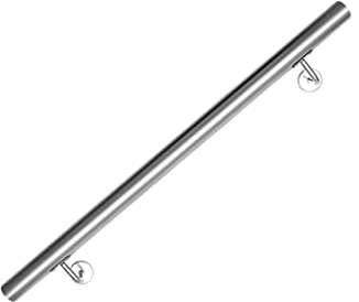 Vigevee Edelstahl Handlauf 80 cm, Treppengeländer Geländer Wandhandlauf Wand Treppe mit Wandhalterung und Endkappen, Treppengeländer Innen und Außen für Treppen, Brüstung, Balkon