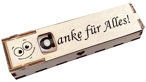 Duplo Holzbox Box mit Schokoriegel Geschenkbox mit Gravur Danke für Alles! Geschenkidee