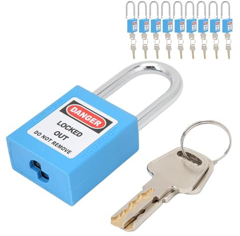 Candados De Bloqueo Y Etiquetado, 10 Candados De Seguridad, Candados Loto Con Llave Diferente, Candados Loto Para Estación De Kits De Bloqueo Y Etiquetado(Azul)