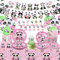 Obussgar Panda Geburtstag Dekorationen - Banner, Teller, Tassen, Tischtücher, Ballons für Mädchen Party (B)