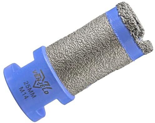 VENJELD Diamant-bohrkrone 25mm Fingerfräser mit M14 Gewinde zum Bohren Schleifen Formgebung Keramik Porzellan Fliesen Marmor Kunststein Granit