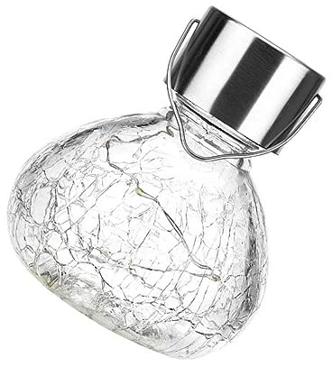 Sosoport Solarbetriebene Glas Kugel Laterne mit Ip44 Wasserdichtigkeit und 300mah Akku Elegante und Wetterfeste Gartenleuchte für Außenbeleuchtung und Dekoration