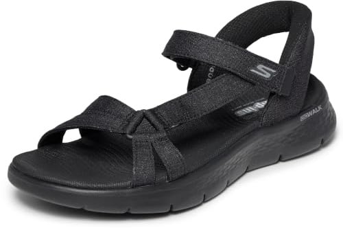 Skechers Women's Go Walk Flex Sandal-Illuminate Hands Free Slip-ins Fisherman, Schwarz, 11 Wide