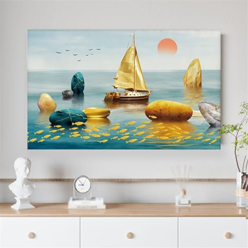 LVYUDS Elastischer Stoff Tv Abdeckung Staubdicht Heim- Dekoration Anwendbar 32-85 Zoll LCD All-Inclusive Design Leicht Atmungsaktive(46-50inch,Boat)