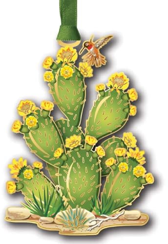 Beacon Design Kaktus Kaktus Hängender Weihnachtsbaumschmuck - 100% Messing Weihnachtsschmuck für das ganze Jahr, 85 g, bruchsichere Weihnachtsschmuck, hergestellt in den USA