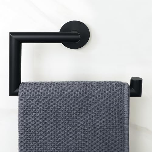 Mooche 21cm 304 Edelstahl Toilettenpapierhalter, einfache Rollenhalter zum Bohren mit verdeckten Schrauben für Badezimmer, Schwarz