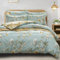 Freyamy Blumen Bettwäsche 135x200cm 4teilig Grün Bunt Floral Elegante Bettwaren-Sets 100% Microfaser Weiche Mädchen Bettbezug 2 Bettdeckenbezüge mit Reißverschluss und 2 Kissenbezug 80x80cm