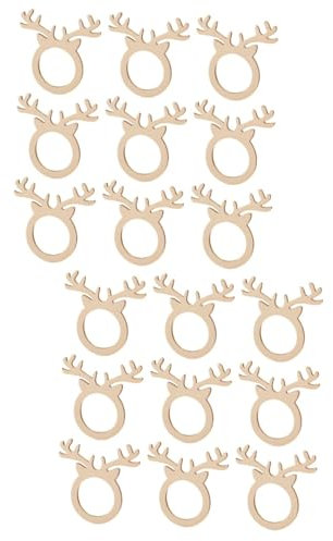 Amosfun 60 StüCk Holz Weihnachtsgeweih Serviettenringe - Elegante Tischdekoration FüR Weihnachten Hochzeiten Und Partys - Perfekte Serviettenhalter FüR Festliche AnläSse