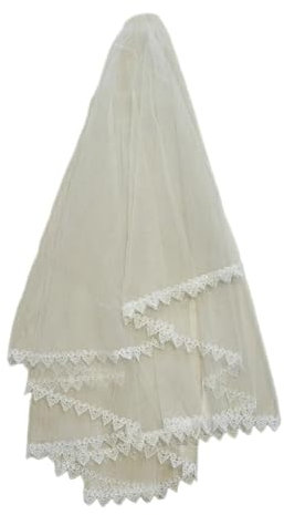 KADSXIYA Eleganter Brautschleier, durchsichtiger Tüll, für Braut, Verlobung, Party, Fotografieren, Beige, Single layer