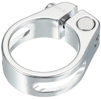 PATIKIL 31.8mm Cycles Bike Seat Post Clamp, Aluminum Alloy Seat Tube Clip Bike Quick Release Clamp for Mountain Bike Road Bike Gear Track Bike Folding Bike Silver