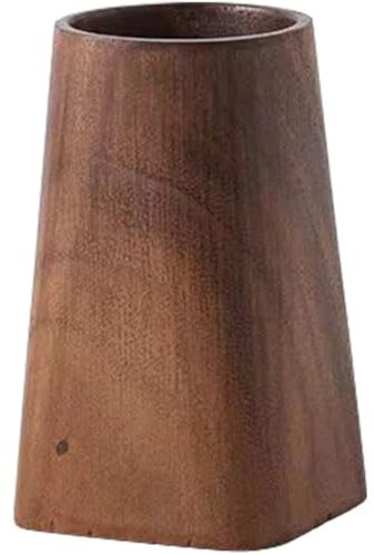 vepoty Walnut Pen Holder Vintage Pencil Box Makeup Brush Holder Table Organizer Pot for Office Supplies School Home