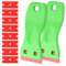 2-Pack Green Non-Scratch Plastic Scrapers, 8 Red Replacement Razor, Adhesive Sticker Decal Remover, House & Car Cleaning Tool for Glass, Cooktop, Oven, Stove, Remove Stain, Dirt, Paint, Glue