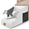 Myiosus Escalier pour Chien 3 Marches - Escalier pour Animaux avec Éponge en Mousse Haute Densité, Antidérapant, Housse Amovible et Lavable, Marche pour Chien 60x40x40 cm, Idéal pour Canapé et Lit