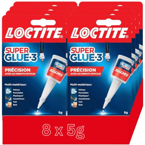 Super Glue 3 Präzision 5g – Sekundenkleber für alle Materialien – Starker Kleber für präzise Reparaturen – Transparenter, schnell trocknender Blitzkleber (8 x 5g)