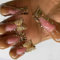 24 Pcs French Tip Press On Nails Duck Shaped False Nails Butterfly Acrylic Nails Simple Full Covers Stick On Nails