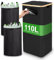 FAOKZE 110L Poubelle de Recyclage,Poubelle Exterieur de Recyclage avec Trou et Couvercle,Rangement de Bouteilles Consignées,avec Deux Sacs de Transport,pliable, étanche,pour cuisine (noir)