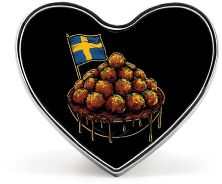 Schwedische Fleischbällchen, Schweden, elegante Revers-Krawattennadel für Herren, Herzknöpfe, Brosche, Anstecker, Schmuck für Damen, Kleidung, Hut, Accessoires