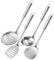 Juego de utensilios de cocina de 4-PC, conjunto de utensilios de cocina de acero inoxidable, conjunto de utensilios incluyen cucharada de wok, cuchara ranurada, espátula wok y espátula ranurada,4pcs