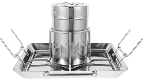 ibasenice 1 Stück BBQ Hähnchenhalter Grillrost für Outdoor Camping BBQ Leicht zu Reinigen für Hähnchen Kleine Truthähne und Langlebig und Robust