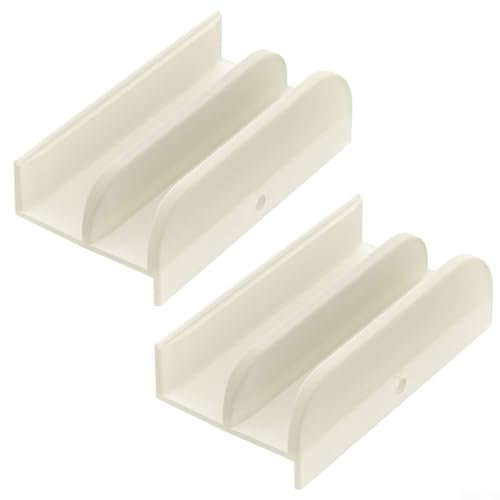 Guida inferiore scorrevole in vetro per porta della doccia, parti di ricambio per montaggio su binario in plastica da 7,6 cm, colore bianco
