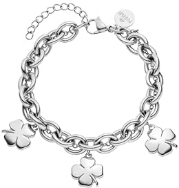 Purelei Luck Clover Armband – auffälliges doppelreihiges Design mit grober Gliederkette & Kleeblatt-Elementen – Edelstahl, 14K vergoldet, 18K rosévergoldet oder silberfarben – wasserfest