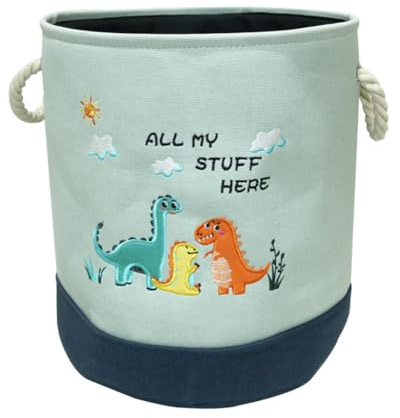 Wäschekorb Baby,Aufbewahrungskörbe,Großer Aufbewahrungskorb Kinder Baumwolle und Wasserabweisend, faltbar,Aufbewahrungskörb für Spielzeug (Kleiner Dinosaurier)