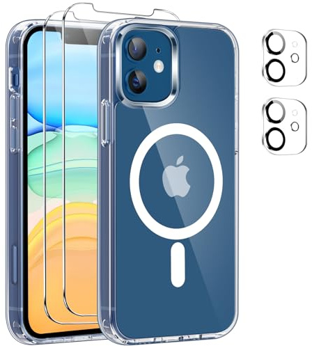 Czyoa Coque Magnétique pour iPhone 11 avec 2 Pièces Verre Trempé Protection Écran + 2 Protections pour caméras, Anti-Rayures, Anti-Dérapante, Etui de Transparent TPU Protection