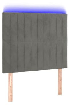mtlskopl LED Kopfteil Hellgrau 80x5x118 128 cm Samt Höhenverstellbar RGB Streifen Modernes Bett Rückenlehne für Schlafzimmer Jugendzimmer Bücher Ecke