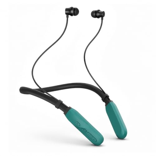 Cuffie Bluetooth con Archetto da Collo 200H di Riproduzione, Auricolari In-Ear Bluetooth 5.3, Cuffie Sportive a Collare, IPX4 Cuffie Wireless Magnetiche per Sport Corsa Palestra Cantiere, Verde Scuro