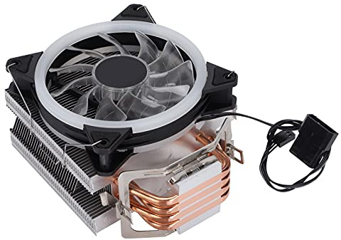 HUSHUI Raffreddatore D'aria CPU Elegante Ventola Colorata LED a 3 Pin per CPU 1150/1151/1155 Gaming Metallo 1 unità