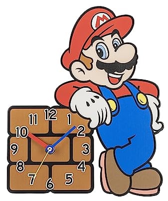 Disney Super Mario GSM3053 - Orologio da parete per bambini, soggiorno, camera da letto, cucina