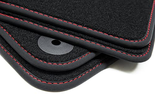 teileplus24 108 Fußmatten kompatibel mit Volkswagen/VW UP UP! / Skoda Citigo/Seat MII GTI 2011-2023 Ziernähten