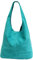 AMBRA Moda Damen Ledertasche Shopper Wildleder Handtasche Schultertasche Beuteltasche WL818 (Türkis)