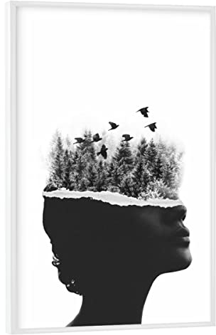 artboxONE Poster mit weißem Rahmen 30x20 cm Bild Wohnzimmer Abstrakt Freedom of Mind - Bild travel Surrealism travel