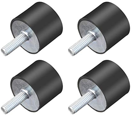 sourcing map 4pcs M6 Vibration und Dämpferaufnahme Gummi mit Gewindebolzen 0,98x 0,79 de