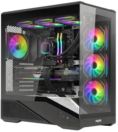 Noua Cool GH200 | Case PC Gaming ATX Mid Tower con Vetro Panoramico | Ventola PWM Led ARGB Preinstallata | USB 3.0 e Type-C | Supporto Radiatore da 360mm