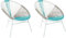 Gartenstuhl mexikanischer Stuhl weiß beige blau 2er Set Rattanstuhl Acapulco