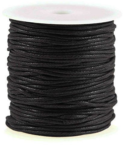 50m gewachste Baumwollschnur/Wachsschnur 2mm, Schmuckschnur, Farbe wählbar, Farbe:schwarz