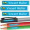 INDIGOS UG - Namensaufkleber Kinder Schule - 49x7 mm - personalisierbar - 007 - Hot Rod Auto - 88 Sticker - Namensschilder personalisiert - Aufkleber selbst gestalten - Stifte, KITA, Federmappe