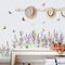 decalmile Pegatinas de Pared Flores de Lavanda Púrpura Vinilos Decorativos Hierba Rodapié Adhesivos Pared Dormitorios Salón Comedor Ventanas