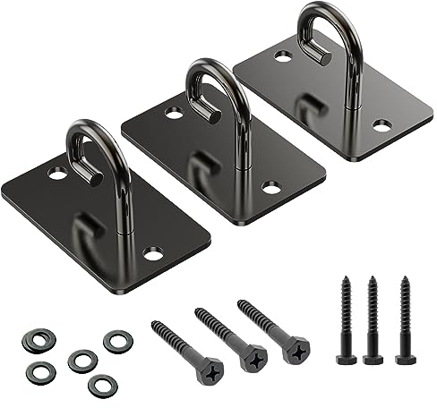 OUUO Workout-Anker zur Wandbefestigung für Widerstandsbänder, Körpergewichtsriemen, Krafttraining, Yoga, Heimstudio, Physiotherapieübungen und geschlossene Schlaufenbänder, Farbe: Schwarz