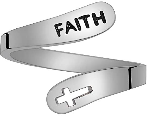 YooAi Inspirational Motivational Ring Personalisierte Edelstahlringe Gravierter Schmuck für Frauen Männer Glaube